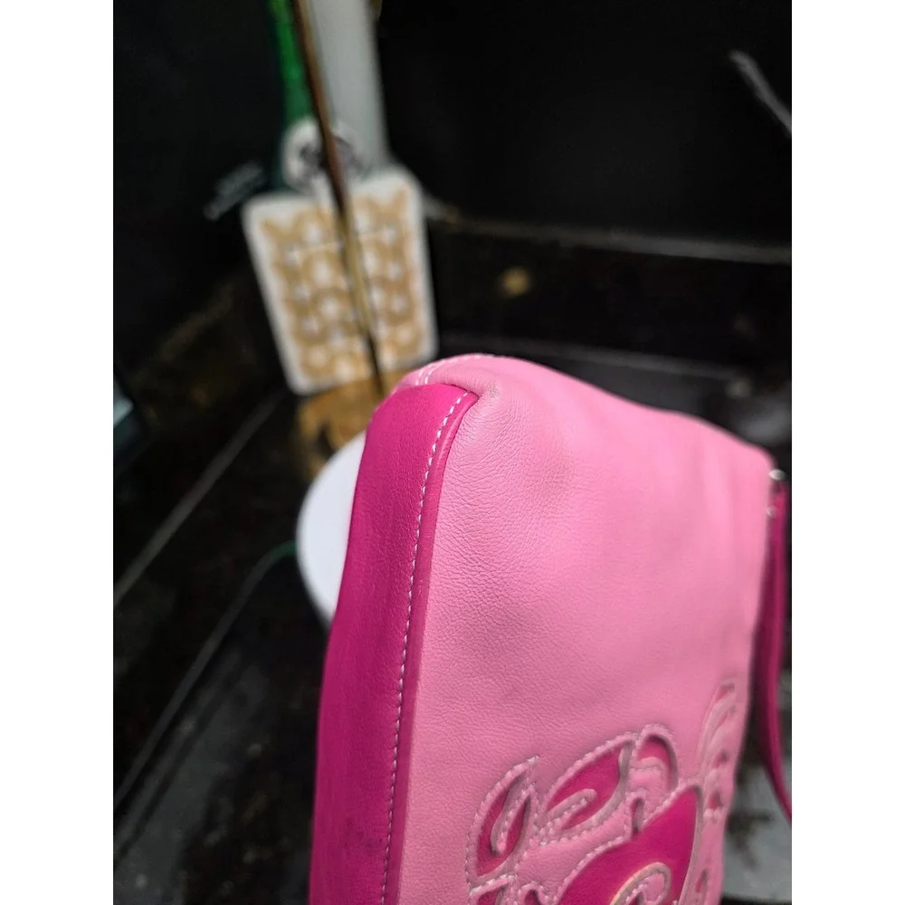 Fiona Lang Pink Leather Zodiac Cancer Bag Y2K Convertible Wristlet Astrology